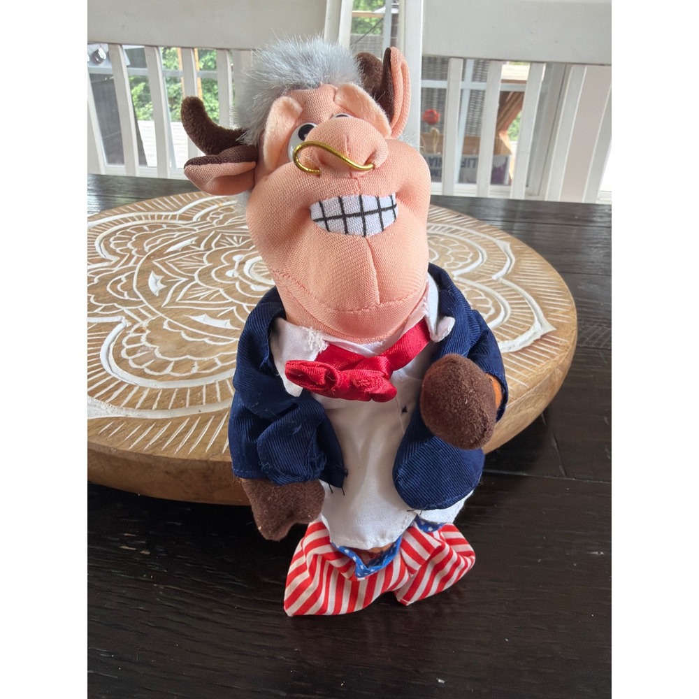 Vintage 1997 Bull Clinton Infamous Meanies Plush
